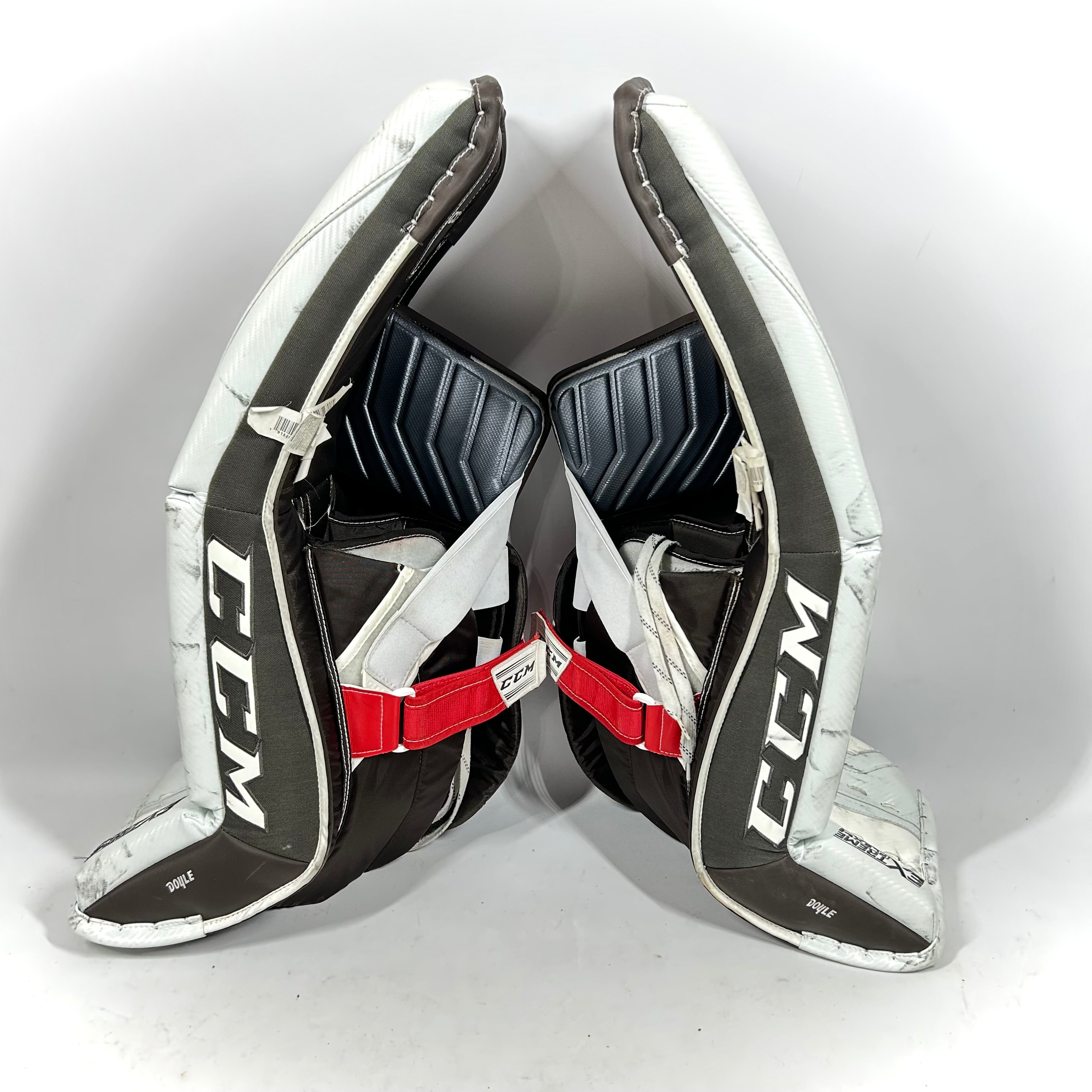 CCM Extreme Flex 4 - Jambières de gardien de but senior Pro Stock d'occasion (marron/rouge)